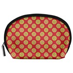 Mod Yellow Circles On Orange Accessory Pouches (Large) 