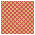 Mod Yellow Circles On Orange Large Satin Scarf (Square)
