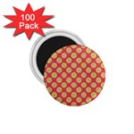 Mod Yellow Circles On Orange 1.75  Magnets (100 pack) 