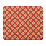 Mod Yellow Circles On Orange Large Mousepads