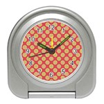 Mod Yellow Circles On Orange Travel Alarm Clocks