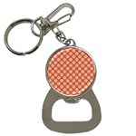 Mod Yellow Circles On Orange Bottle Opener Key Chains