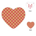 Mod Yellow Circles On Orange Playing Cards (Heart) 