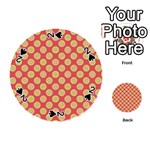 Mod Yellow Circles On Orange Playing Cards 54 (Round) 