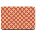 Mod Yellow Circles On Orange Large Doormat 