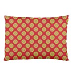 Mod Yellow Circles On Orange Pillow Case