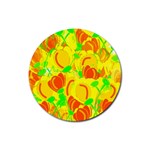 Yellow garden Rubber Round Coaster (4 pack) 