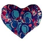 Blue garden Large 19  Premium Heart Shape Cushions