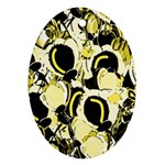 Yellow abstract garden Oval Ornament (Two Sides)