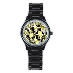 Yellow abstract garden Stainless Steel Round Watch