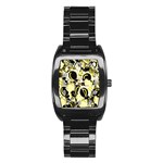 Yellow abstract garden Stainless Steel Barrel Watch