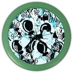 Blue abstract  garden Color Wall Clocks