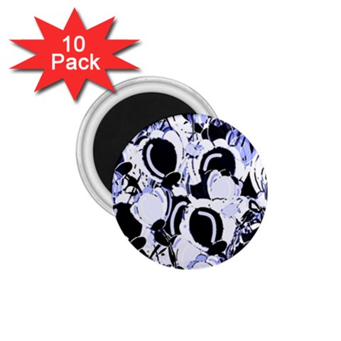 Blue abstract floral design 1.75  Magnets (10 pack)  from ArtsNow.com Front