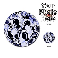 Blue abstract floral design Multi Front 52