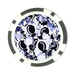 Blue abstract floral design Poker Chip Card Guards (10 pack)  from ArtsNow.com Back