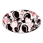 Pink abstract garden Oval Magnet