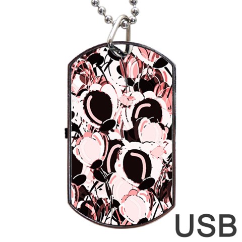 Pink abstract garden Dog Tag USB Flash (One Side) from ArtsNow.com Front