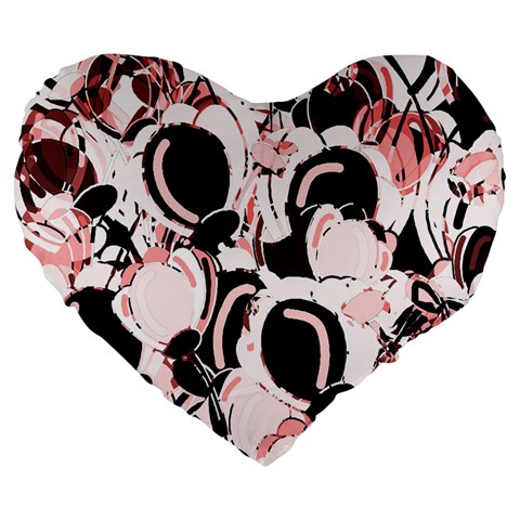 Pink abstract garden Large 19  Premium Heart Shape Cushions from ArtsNow.com Front