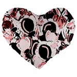 Pink abstract garden Large 19  Premium Heart Shape Cushions