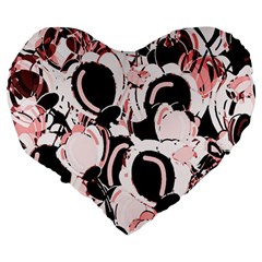 Pink abstract garden Large 19  Premium Heart Shape Cushions from ArtsNow.com Back