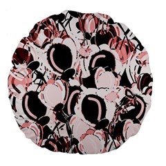 Pink abstract garden Large 18  Premium Flano Round Cushions from ArtsNow.com Back