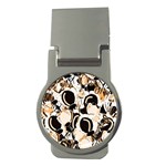 Orange abstract garden Money Clips (Round) 