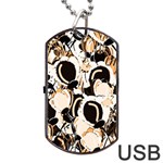 Orange abstract garden Dog Tag USB Flash (One Side)