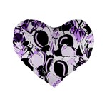 Purple abstract garden Standard 16  Premium Heart Shape Cushions