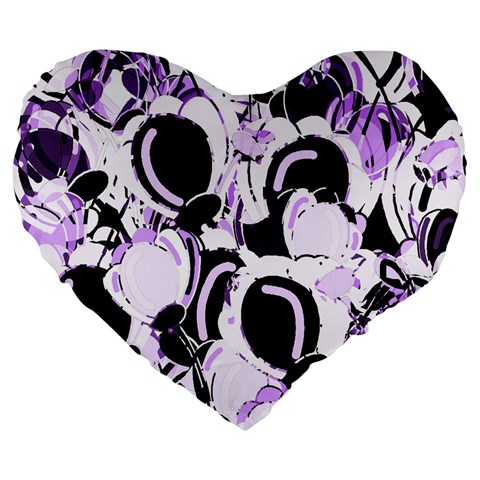 Purple abstract garden Large 19  Premium Heart Shape Cushions from ArtsNow.com Front