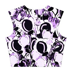 Purple abstract garden Cotton Crop Top from ArtsNow.com Back