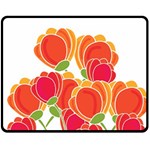 Orange flowers  Fleece Blanket (Medium) 