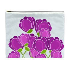 Purple flowers Cosmetic Bag (XL) from ArtsNow.com Front