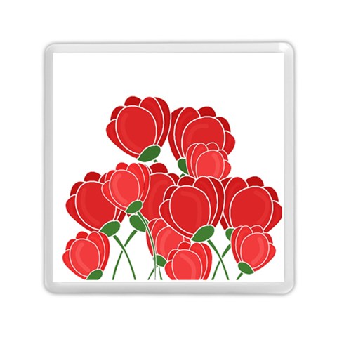 Red floral design Memory Card Reader (Square)  from ArtsNow.com Front