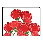 Red floral design Double Sided Fleece Blanket (Small) 