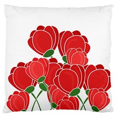 Red floral design Standard Flano Cushion Case (Two Sides) from ArtsNow.com Back