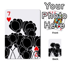 Black flowers Playing Cards 54 Designs  from ArtsNow.com Front - Heart7