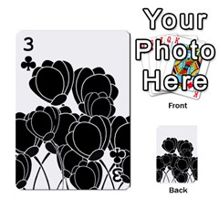 Black flowers Playing Cards 54 Designs  from ArtsNow.com Front - Club3