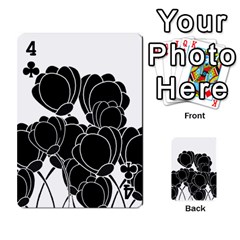 Black flowers Playing Cards 54 Designs  from ArtsNow.com Front - Club4