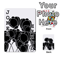 Black flowers Playing Cards 54 Designs  from ArtsNow.com Front - Joker1