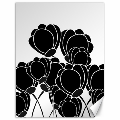 Black flowers Canvas 12  x 16   from ArtsNow.com 11.86 x15.41  Canvas - 1