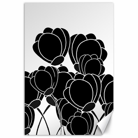 Black flowers Canvas 24  x 36  from ArtsNow.com 23.35 x34.74  Canvas - 1