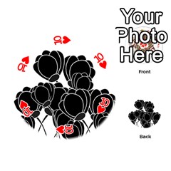 Black flowers Playing Cards 54 (Round)  from ArtsNow.com Front - Heart10