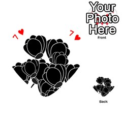 Black flowers Playing Cards 54 (Heart)  from ArtsNow.com Front - Heart7