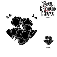 Black flowers Playing Cards 54 (Heart)  from ArtsNow.com Front - Club3