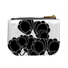 Black flowers Mini Coin Purses from ArtsNow.com Back