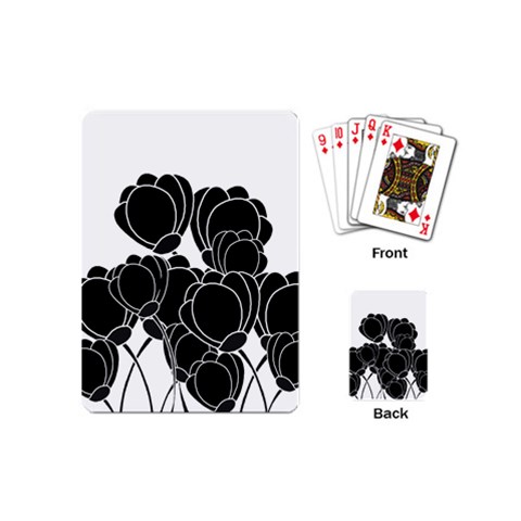 Black flowers Playing Cards (Mini)  from ArtsNow.com Back