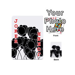 Black flowers Playing Cards 54 (Mini)  from ArtsNow.com Front - Joker2