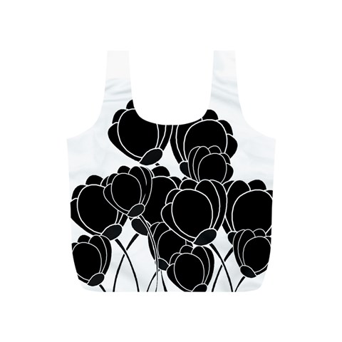 Black flowers Full Print Recycle Bags (S)  from ArtsNow.com Front