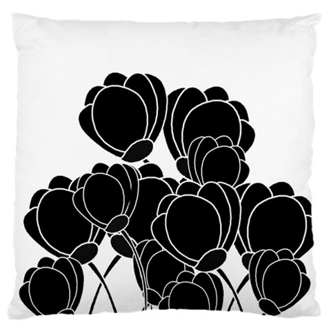 Black flowers Standard Flano Cushion Case (One Side) from ArtsNow.com Front