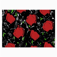 Red roses Large Glasses Cloth (2 Back